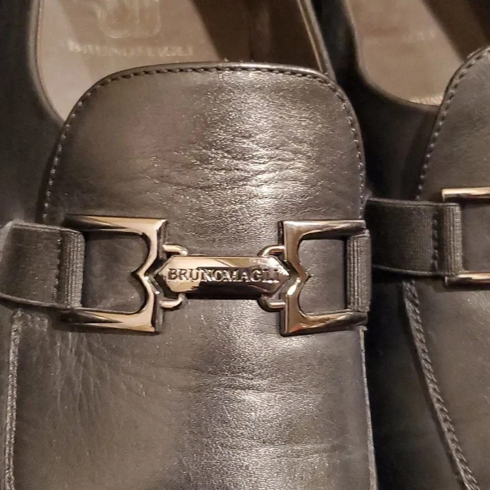BRUNO MAGLI  Black Leather Mens Loafers - Size 11 1/2‎